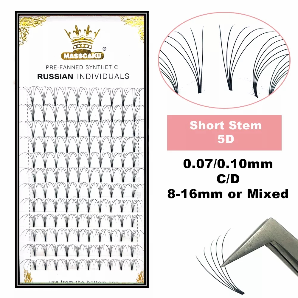 Eyelash Extension Review - MASSCAKU-extensiones de pestañas de tallo corto,