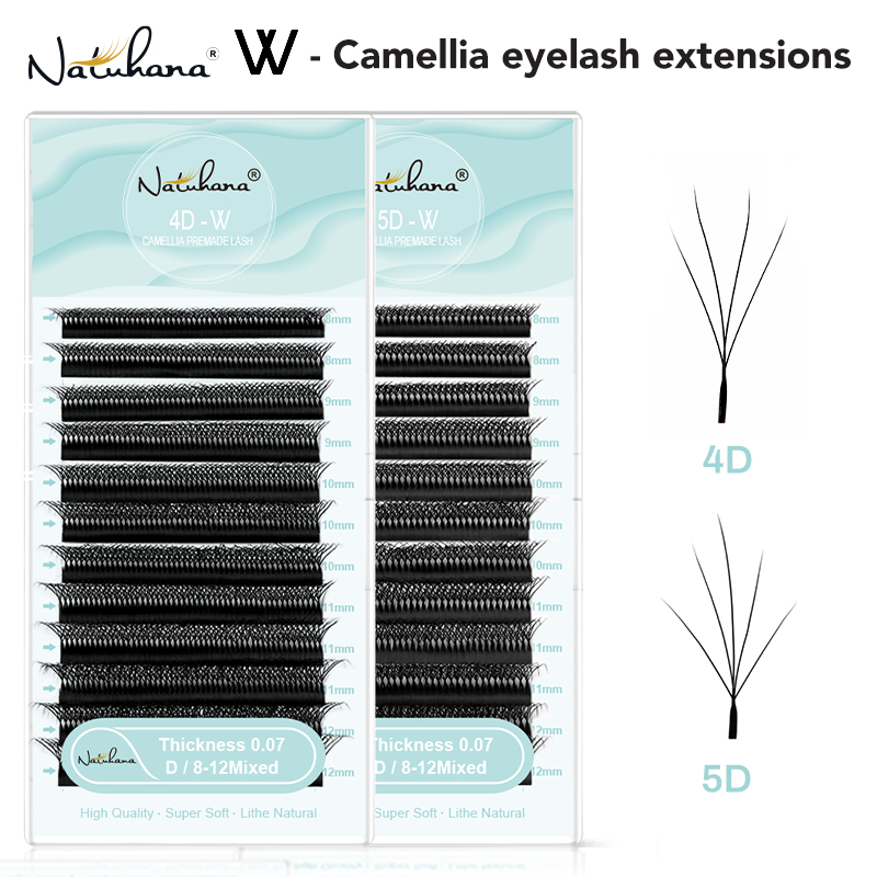 Eyelash Extension For Asian Eyes - Pestañas NATUHANA Camellia W 3D 4D